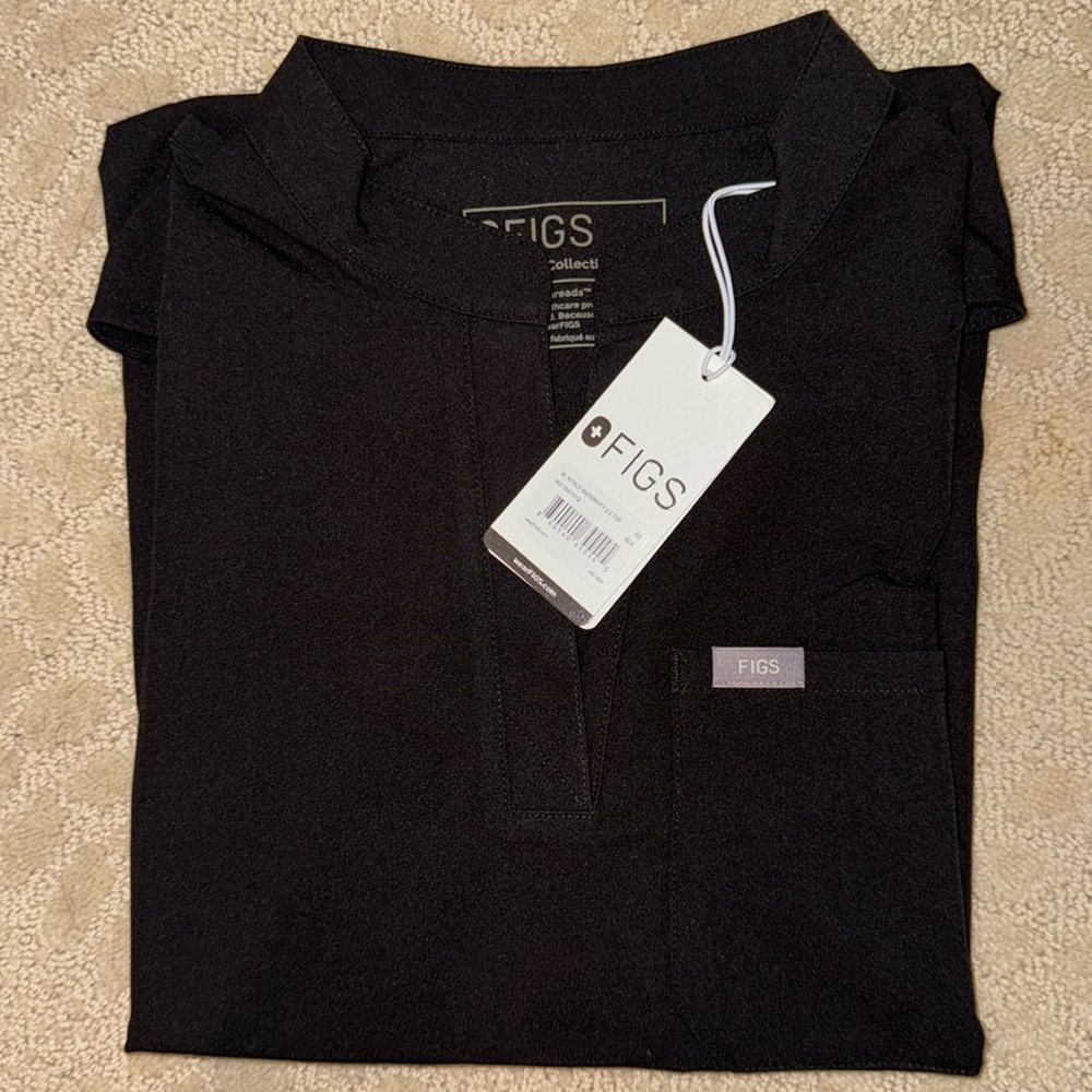 Figs, Kitale Maternity top, Medium, Black, brand new, never worn, with tags